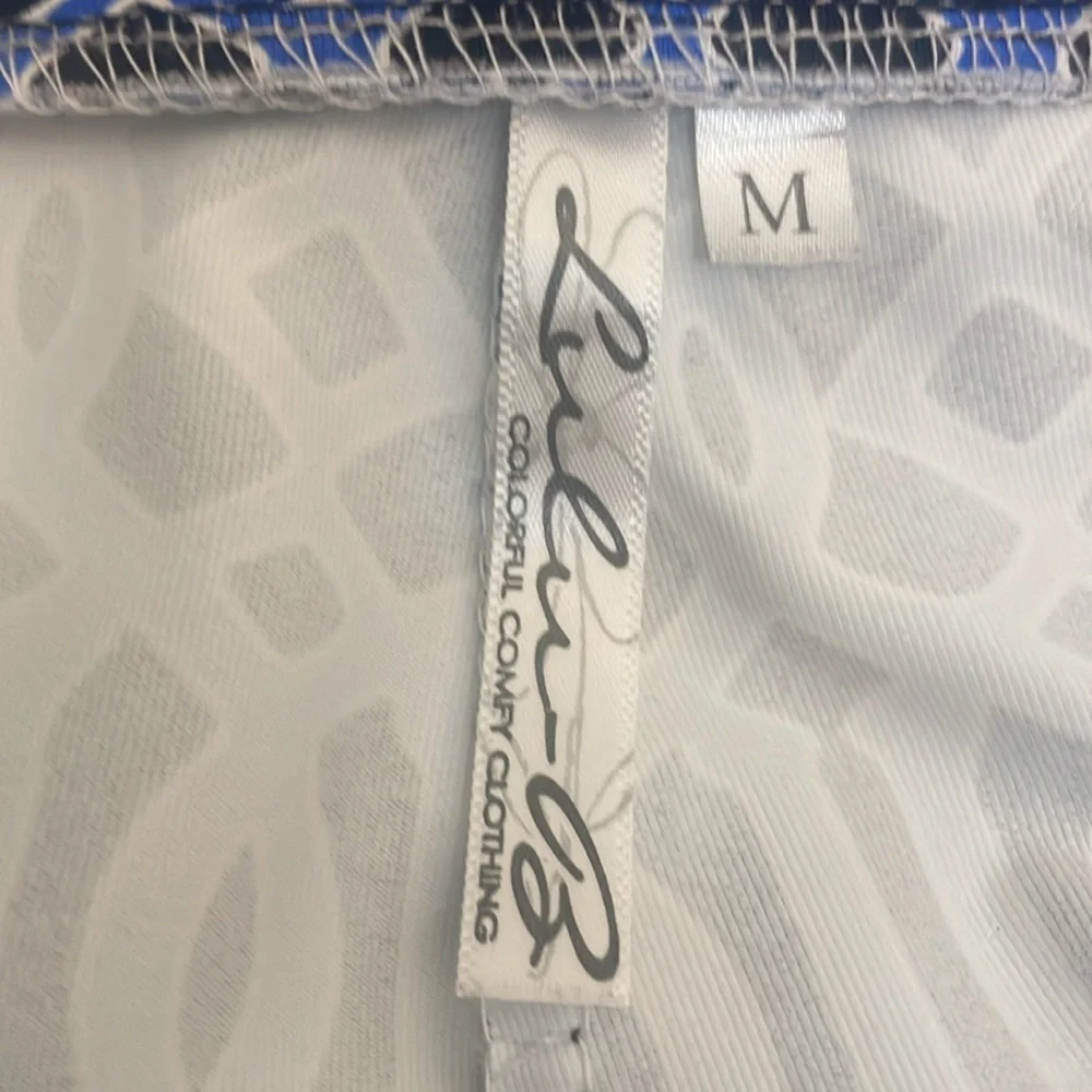 Lulu-B Royal Blue & White Geometric Flared Skort